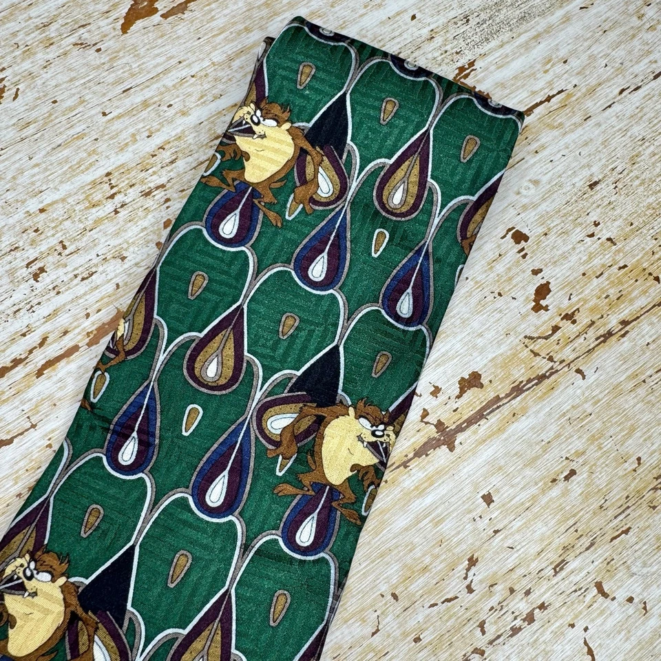 Corbata de Colección 1997 Warner Bros Looney Tunes Diablo de Tasmania Cuello en Punta Talla Única Foto 4 de 4