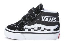 Vans Sk8-Mid Reissue Logo Black/ White Toddler Boys Skate Shoes Sneakers