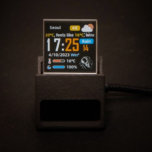 Mini 3D holografische Wetteruhr f��r dynamische Desktop-Dekoration und Animation - Zdjęcie 10 z 14