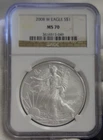 2008 W (Burnished)  US Silver Eagle $1 NGC MS70
