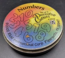 Vintage R&M International Numbers Cookie Cutters Mini