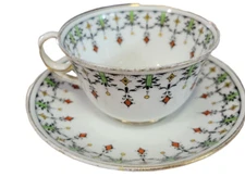 Vintage Royal Standard China English Bone China Teacup Saucer Set Art Nouveau 