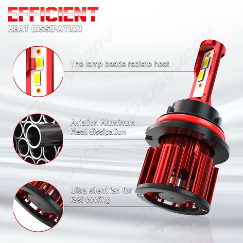 For Peterbilt 386 2006-2015 2pcs 9007 HB5 LED Headlight Bulbs High Low Beam - Picture 7 of 9