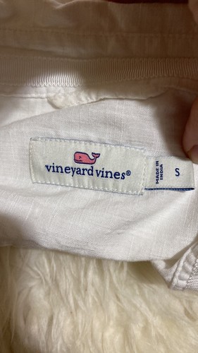 VINEYARD VINES sz S White Cap Linen Lucaya Tunic Shirt Popover - Picture 7 of 9