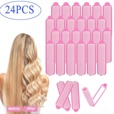 24pcs 60mm Sponge Hair Rollers Foam Hair Curlers Wave Styling Women Hair Kit