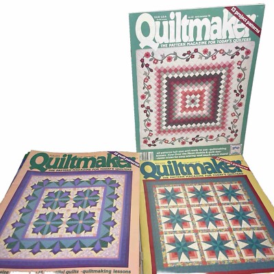 Quiltmaker Magazine Vintage Lot of 3 1991 Early Spring Summer Fall Patterns