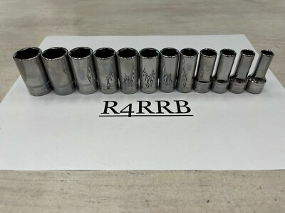 #ad Snap on Tools NEW 12pc 3 8quot; Drive Metric 6 POINT Semi Deep Socket Set 212FSMSY $269.95