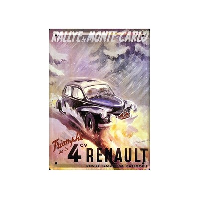 Plaque métal publicitaire Citroën Rallye Monte-Carlo 195