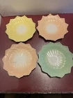 ANCHOR HOCKING FIRE KING LOTUS SALAD/DESSERT PLATES x 4  *MINT*