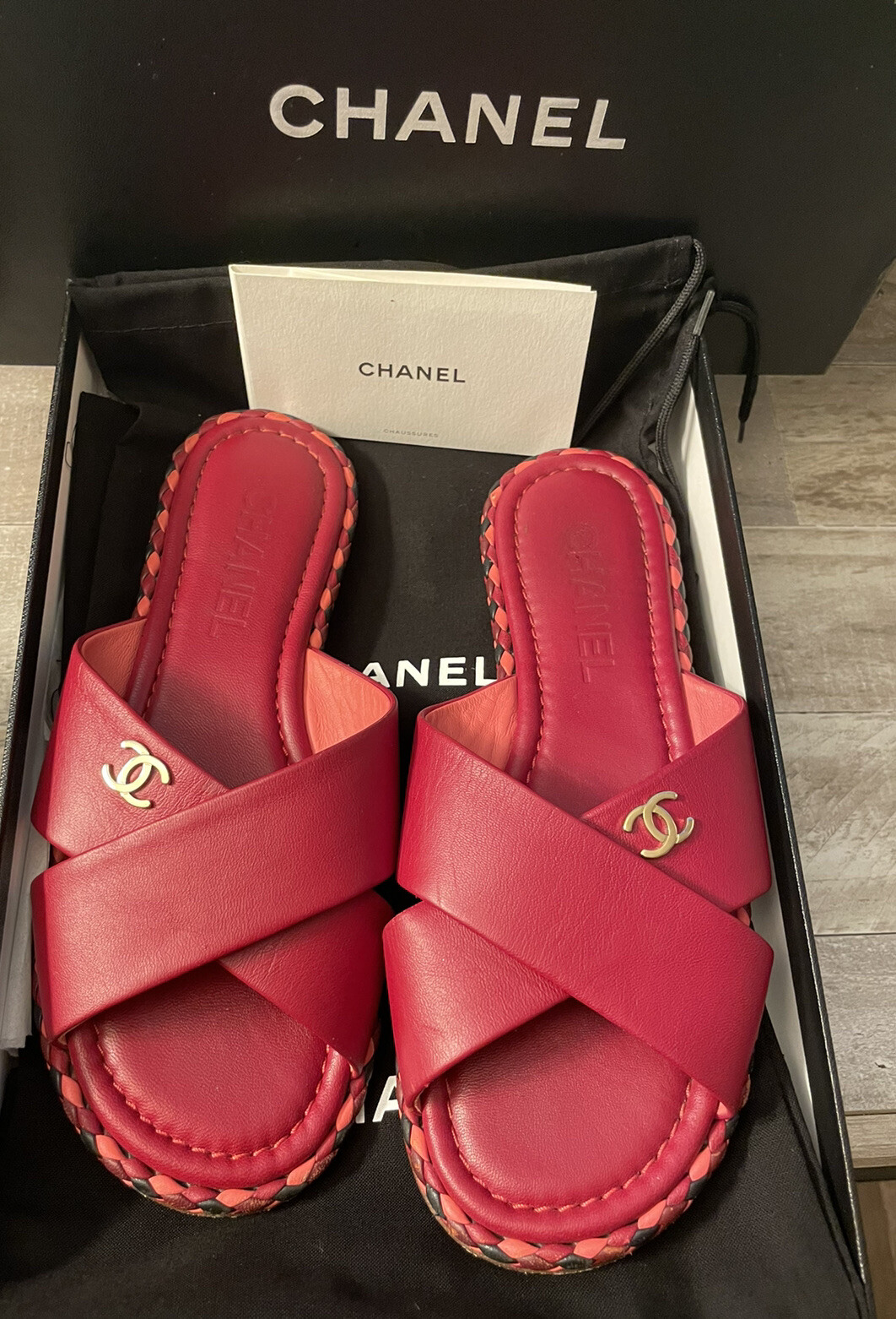 Authentic Chanel Women’s Slides Shoes 37 - image 3