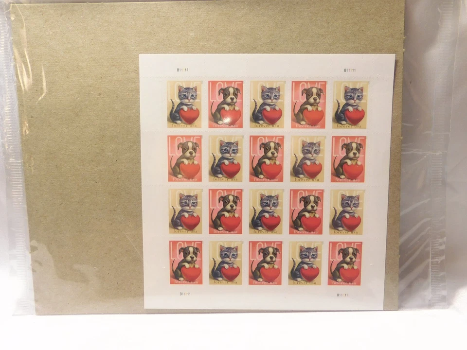 Scott #5746a (5745-46) Puppy & Kitten Sheet of 20 Forever LOVE Stamps-Sealed - Image 2 of 4