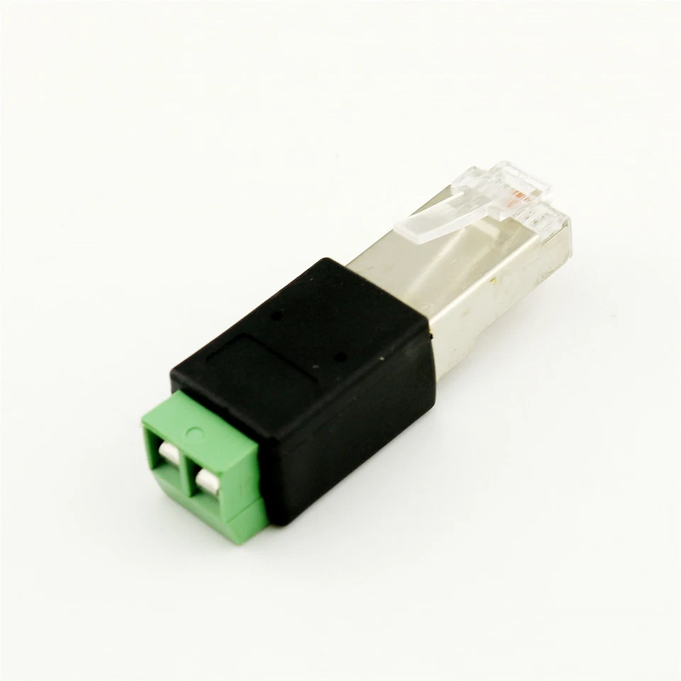 RJ45 Male to 485 2 Pin (4 5P) Screw Terminal Adapter Connector Splitter CCTV DVR - Image 2 of 4
