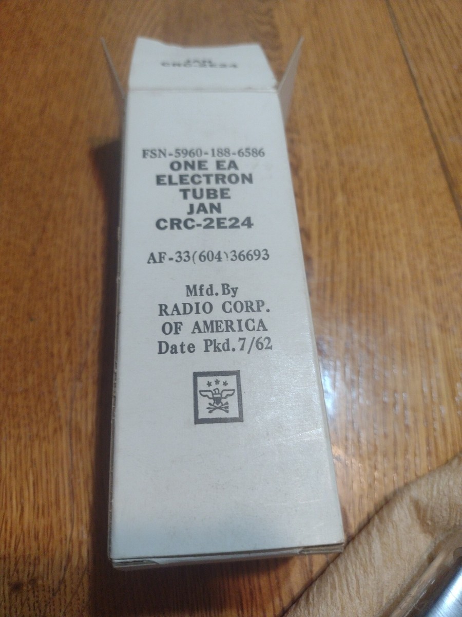 2E24 CRC-2E24 JAN ELECTRON VACUUM TUBE VALVE RCA. 7/62 NOS | eBay