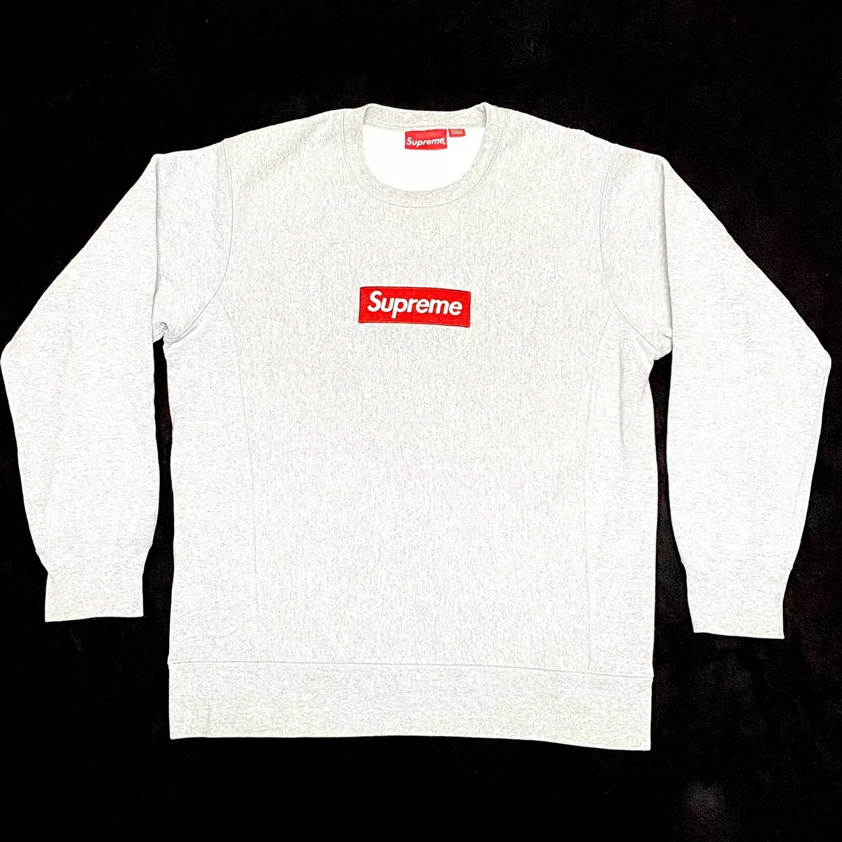 100% Authentic Supreme BOX Logo Crewneck Grey Red L Large Tiffany Berlin  Hoodie