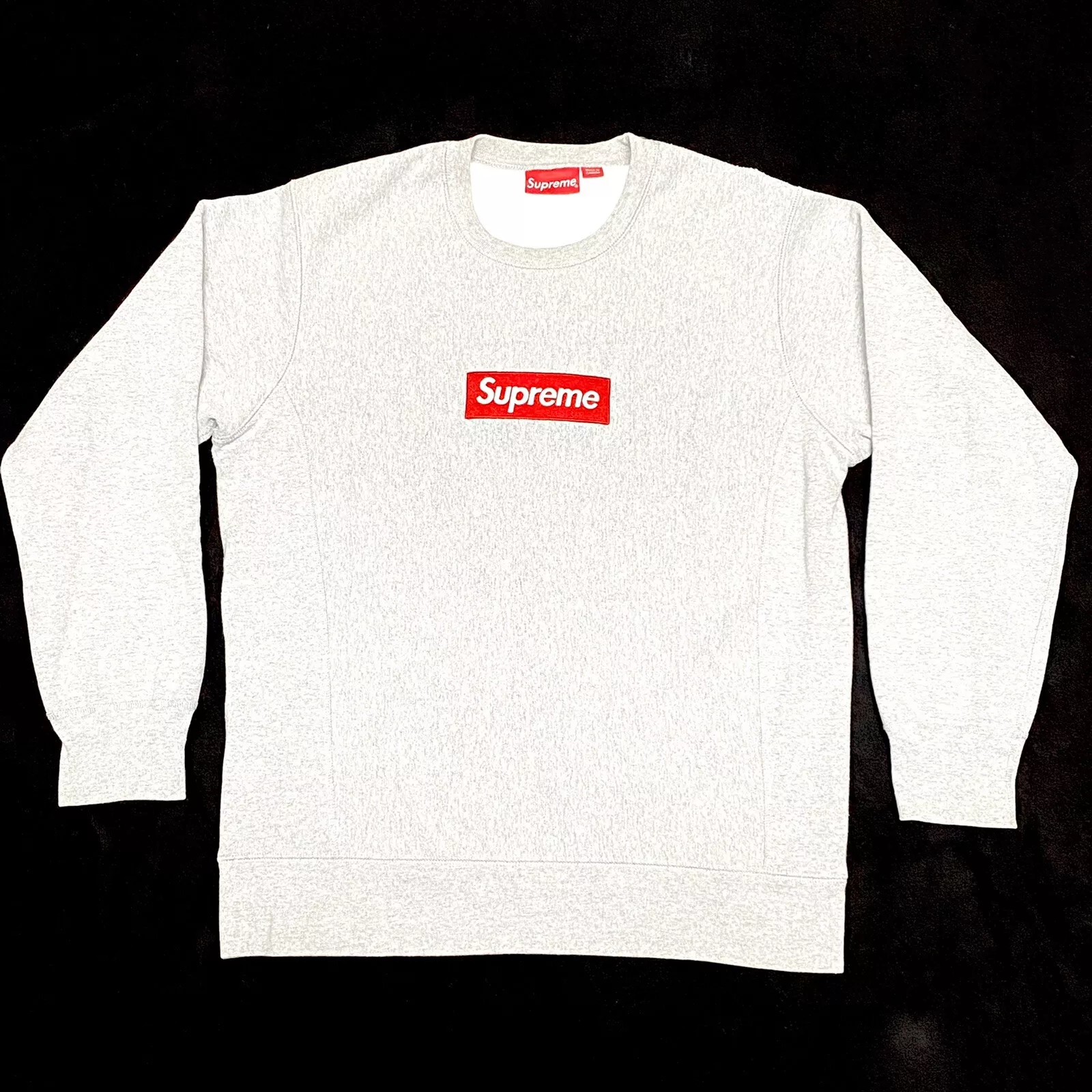 100% Authentic Supreme Box Logo Crewneck Grey Red Large Tiffany Berlin Hoodie