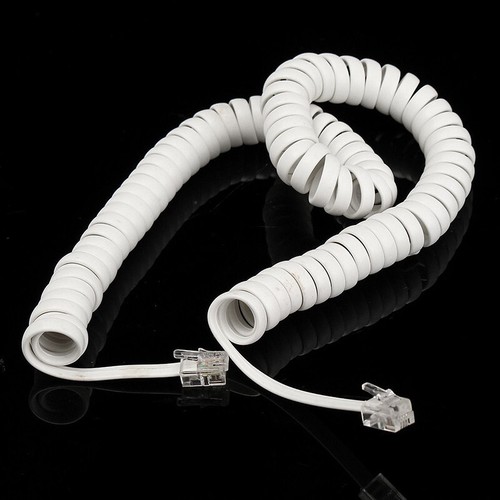N??tzlich Universell Telefonh?rer-Kabel Erweiterung Gewickelt RJ10-Stecker - Bild 2 von 12