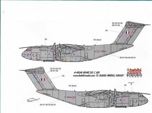 1/72 Airbus A400M Decal Set- RAF, German, French, Turkish, Malaysian - DDT-01020 - Picture 5 of 12