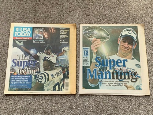 5 Indianapolis Colts 2007 USA Today Philly Super Bowl Peyton Manning Newspapers - Picture 4 of 4