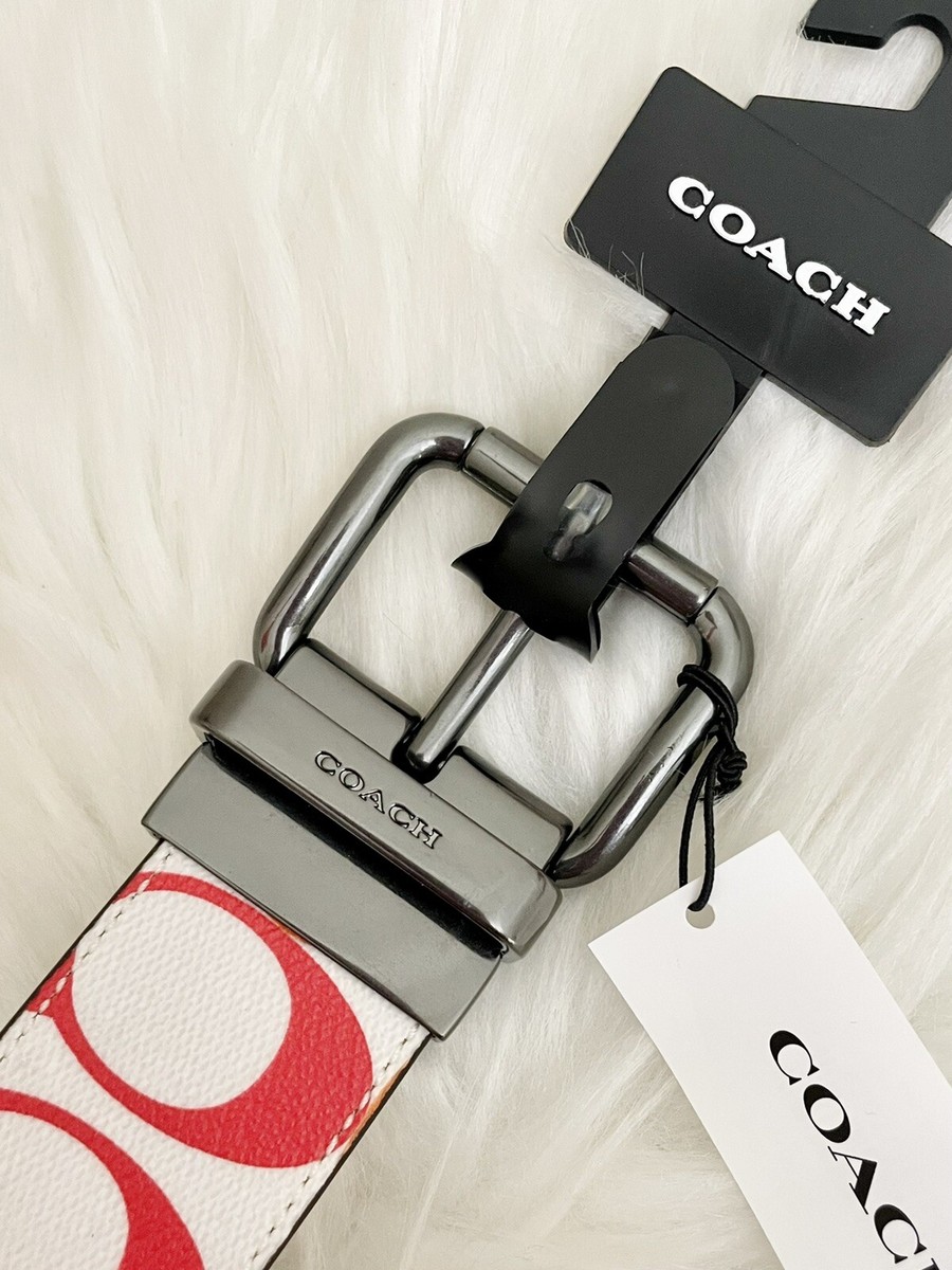 NWT coach Roller Buckle Cut To Size Reversible Belt In Rainbow