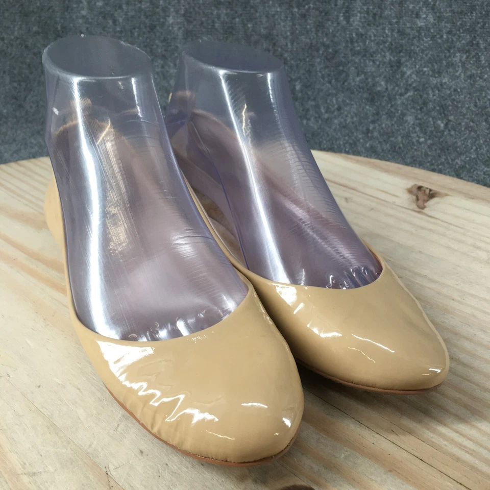 Vince Camuto Shoes Womens 6 M Ballet Flats Beige Patent Leather Pointed Toe - Image 3 of 4