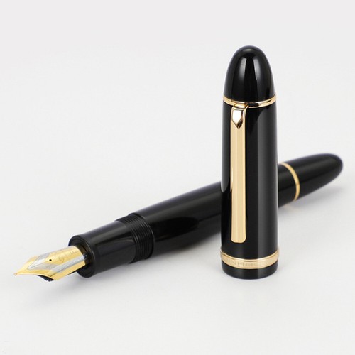 JinHao X159 Füllfederhalter aus Acryl, schwarz, Metall, Goldclip, 0,5 mm F-Feder - Afbeelding 13 van 15