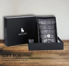 Brand New Rfid Protected Genuine Leather Unisex Wallet Gift Item Classic Black