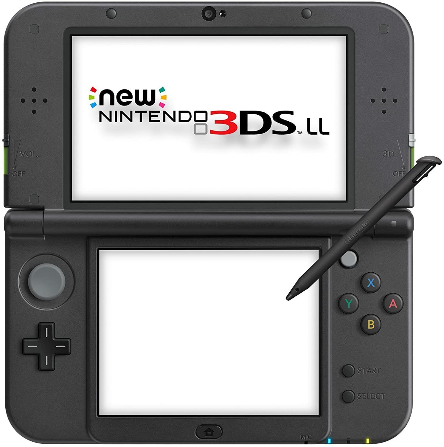 USED Japanese New Nintendo 3DS XL LL LIME BLACK with all items RED 