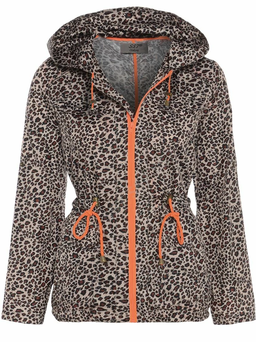 Womens Rain Mac Showerproof Raincoat Leopard Jacket Plus Sizes 18 to 24 Coat