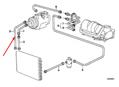 MANGUERA AIRE ACONDICIONADO BMW 3 E30 NUEVA 64538391052 8391052 2.5 GASOLINA ORIGINAL Foto 2 de 4