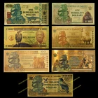 Zimbabwe Gold Foil High Value Notes 7 Pcs Dumillillion to Trillion Yottalillion