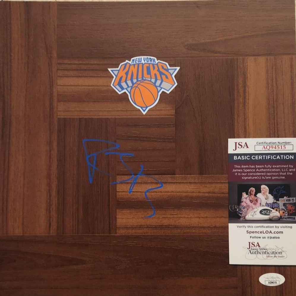 RJ Barrett Autographed Signed New York Knicks Floorboard w/ JSA COA #AQ94515 NY 