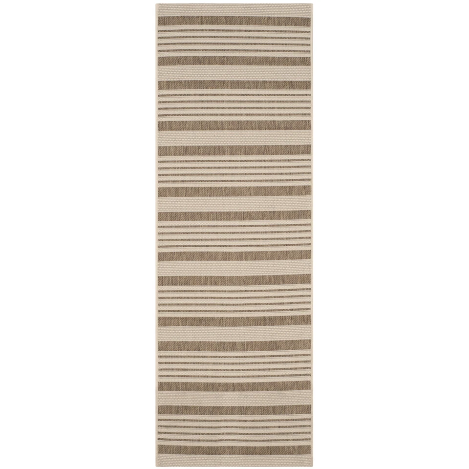 SAFAVIEH Indoor Outdoor CY6062-242 Courtyard Brown / Bone Rug - Image 3 of 4
