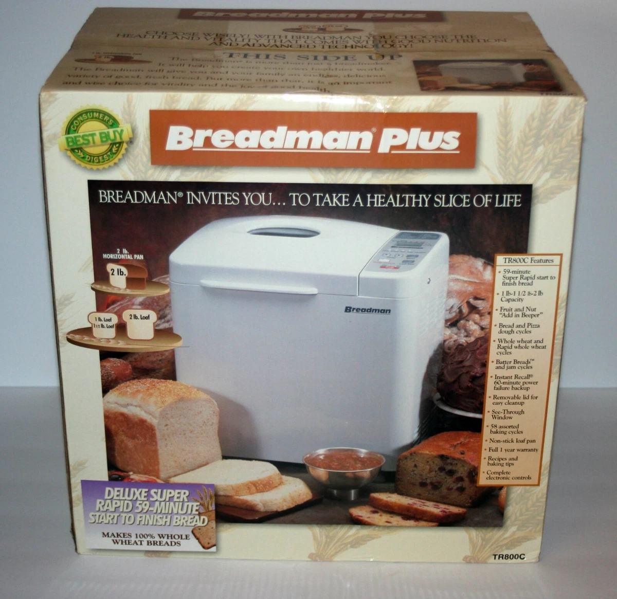 1ea Breadman TR444 Bread Maker Machine 1/ And 50 Similar, 60 OFF