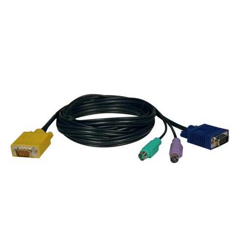 Tripp Lite P774-006 KVM Cable 6 ft HD-15 VGA Male 2 Mini-DIN PS/2 Keyboard Mouse - 第 1/2 張圖片