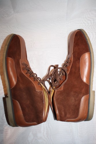 Bacco Bucci Brown Suede & Leather Lace Up Ankle Boots High Top Shoes Mens 11 - Picture 5 of 11