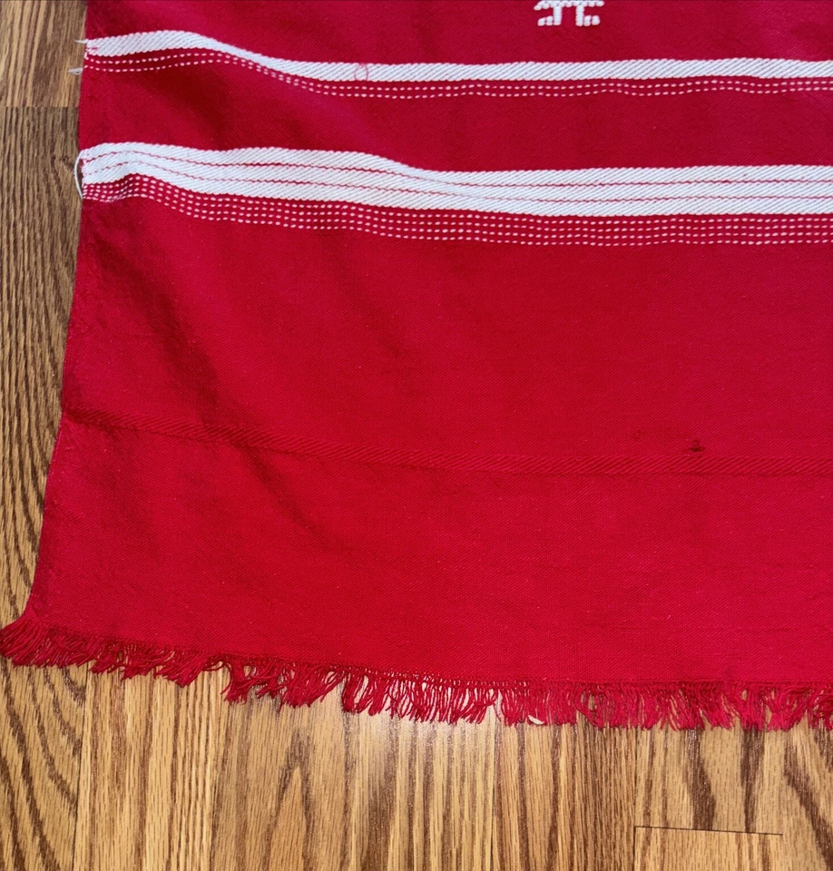 Vintage Hand Woven Cotton Tablecloth & 8 Napkins Marimba Player Maraca Shaker - Image 3 of 4