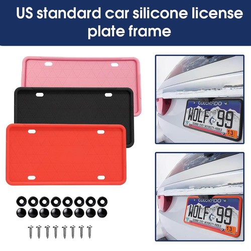 Auto Silikon Nummernschild Rahmen Kit Abnehmbar Wasserdicht Schraubmontage Nummer∧