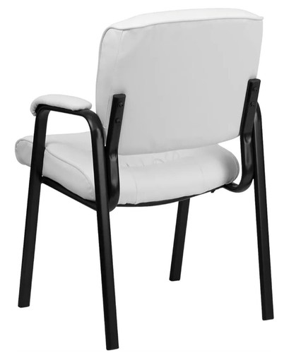 Flash Furniture BT-1404-WH-GG White Guest/Reception Chair with Black Frame - Picture 2 of 5
