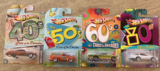 4 Hotwheels Decades Lot 40s 50s 60s 80s Corvette Passion Gto Ford