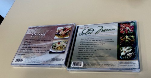 2 NEW SEALED EASY CHEFS LOW CALORIE RECIPES & SALED MENU CD ROM LOT FREE SHIPING - Picture 2 of 2