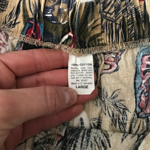 Vintage 80's Marissa Aloha Hawaiian Girl Print High Rise Cotton Shorts Large - Picture 8 of 9