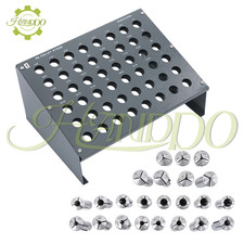 23 Pack R8 Collet Set 1/16" to 3/4" for Bridgeport with R8 Collet Rack 48 slot