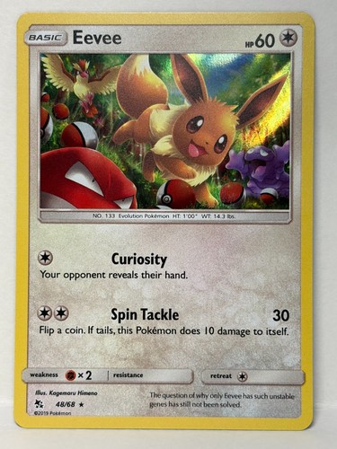 Pokemon Eevee Hidden Fates Holo Rare 48/68 - NM