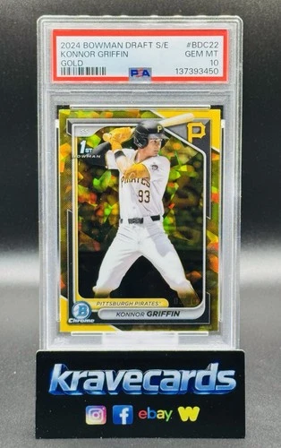 Konnor Griffin 1st 2024 Bowman Chrome Draft Gold Sapphire Refractor /50 PSA 10