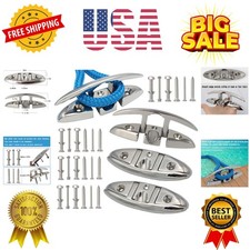 316 Stainless Steel Boat Folding Cleats Boat Dock Cleats 5/6/8.5 inch, Flip u...