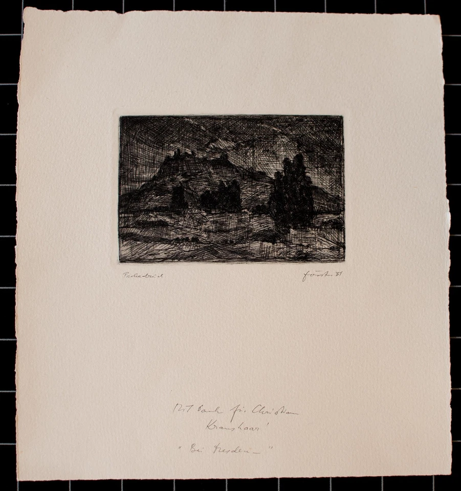 Wieland Förster Dresden Landschaft Abstrakt Ostdeutsche Kunst Radierung 1981 - Bild 2 von 3