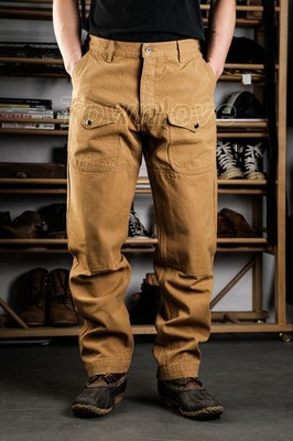 Men's Amekaji Double Knee Logger Work Pants Lumberjack Trousers Cotton Duck Pant