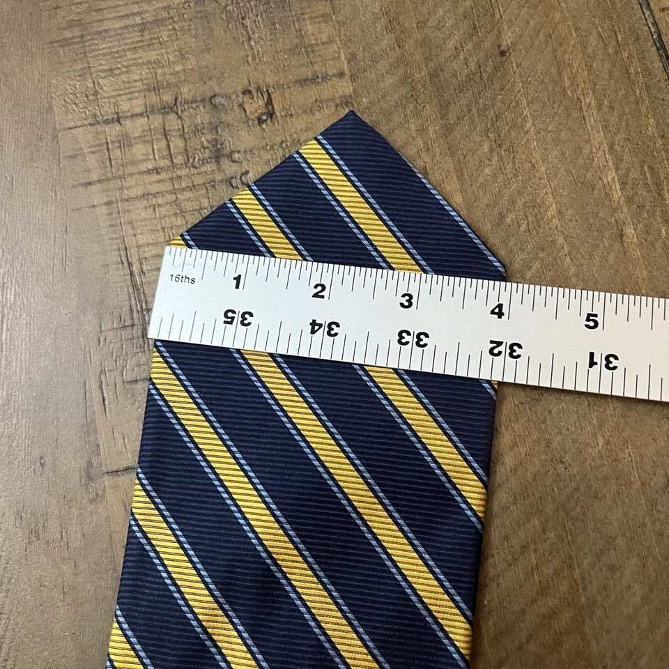 Lote de 2 Corbatas Harold Powell Tejidas Geométricas Rayas Seda Corbata Azul Rojo Hechas en EE. UU. Foto 3 de 4