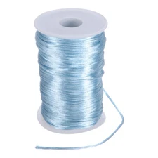 Satin Nylon Cord String 2.5mm 330 Feet for Macrame Chinese Knot Sky Blue