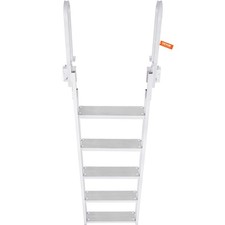 Dock Ladder Flip Up 5 Steps, 350lbs Load Capacity, Aluminum Pontoon Boat Ladder